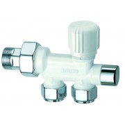 Узел нижн. подкл. для двухтр. сист. с терм. и зап. вент. 1/2" гайка М24х19 (бел/сереб.)/Снят с произ-ва/