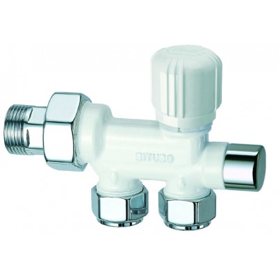 Узел нижн. подкл. для двухтр. сист. с терм. и зап. вент. 1/2" гайка М24х19 (бел/сереб.)/Снят с произ-ва/ Узел нижн. подкл. для двухтр. сист. с терм. и зап. вент. 1/2" гайка М24х19 (бел/сереб.)/Снят с произ-ва/