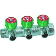 Регулирующий коллектор 1" (ВР-НР) с 3 отв. 1/2" НР (межосев. 45 мм)