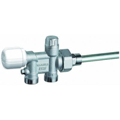 Терморег. узел нижн. подкл. с зап. вентилем, отводы М24х19, к радиатору 3/4"(для 1и 2-х систем) Терморег. узел нижн. подкл. с зап. вентилем, отводы М24х19, к радиатору 3/4"(для 1и 2-х систем)