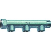 Коллектор 1 1/4" (ВР-НР) с 3 отв. 1/2" ВР (межосев. 50 мм)