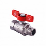 Кран шаров.хромир. с вн./нар. резьбой 1", ручка-бабочка.