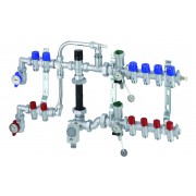 Рег. узел для сист. нап. отопл. коллект. 1", 4 отв. + выс. t конт. на 2 отв. М24х19