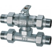 3-х ход. зон. шар. кран. с байпас. 3/4 НР