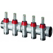 Запорн. коллек. 1 1/4"(ВР-НР) с расходомер., 3отв. М24х19