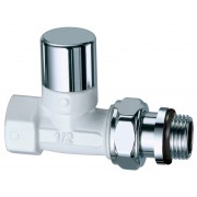 Вентиль запорный прямой, серебро/бел.эмаль, 1/2"ВР, EPDM