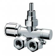 Узел правост. универс. с терм. и зап. вент 1/2", гайка М24х19 (сереб.)/аналог FL 0292