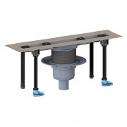 Плоский душевой лоток HL 50FV.0/80 длиной 800 мм без решетки, выпуск вертикальный DN50, МОНТАЖНАЯ ВЫСОТА 31 мм