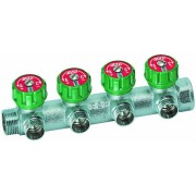 Регулирующий коллектор 3/4" (ВР-НР) с 4 отв. 1/2" НР (межосев. 45 мм), плс.упл.