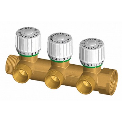 Коллектор балансировочный с преднастройкой, 3/4", отв. 4шт.М24х19 Коллектор балансировочный с преднастройкой, 3/4", отв. 4шт.М24х19