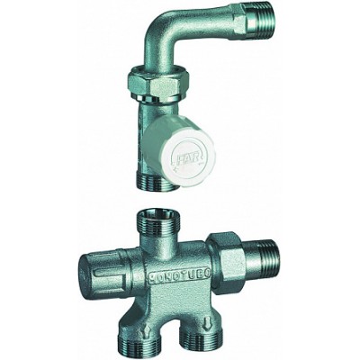 Терморег. узел нижн.подкл. с зап. вентилем, отводы М24х19 ,к радиатору 1/2" (для 1-х систем) Терморег. узел нижн.подкл. с зап. вентилем, отводы М24х19 ,к радиатору 1/2" (для 1-х систем)