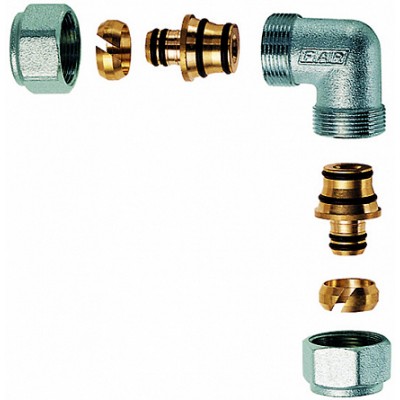 Угольник 1/2" с двумя концовками для м/п труб 16х2 Угольник 1/2" с двумя концовками для м/п труб 16х2