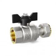 Кран шаровой латунный LD Pride 47.20.В-НкГк.Б с накидной гайкой, ручка-бабочка, 3/4"