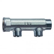 Коллектор 1 1/4" (ВР-НР) с 2 отв. 1/2" НР (межосев. 50 мм), под плоск.упл.