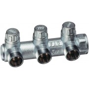 Запорный коллектор 3/4" с 3 отводами М24х19, концевой
