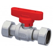 Кран шаров.1/2",хромир. 3/4" накид.гайки (бабочка, красн.)