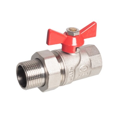 Кран шаровой с полусгоном (ручка-бабочка) 3/4" внутренняя - наружная резьба EU.YT1287040 34_k Кран шаровой с полусгоном (ручка-бабочка) 3/4" внутренняя - наружная резьба EU.YT1287040 34_k