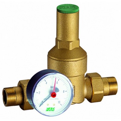 Редуктор лат. 1" (НР-НР), с манометром Редуктор лат. 1" (НР-НР), с манометром