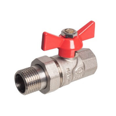 Кран шаровой с полусгоном (ручка-бабочка) 1/2" внутренняя - наружная резьба EU.YT1287030 12_k Кран шаровой с полусгоном (ручка-бабочка) 1/2" внутренняя - наружная резьба EU.YT1287030 12_k