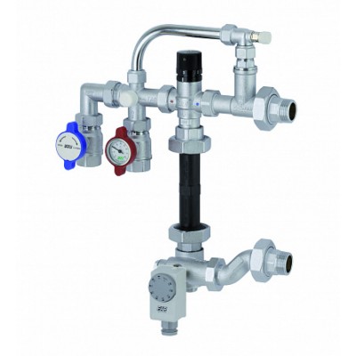 Регулирующий узел для систем напольного отопления 1" НР Шаровые краны 3/4" ВР Регулирующий узел для систем напольного отопления 1" НР Шаровые краны 3/4" ВР