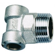 Тройник конц.хром. для коллекторов, 3/4"НР х 1/2"ВР х 1/2"ВР