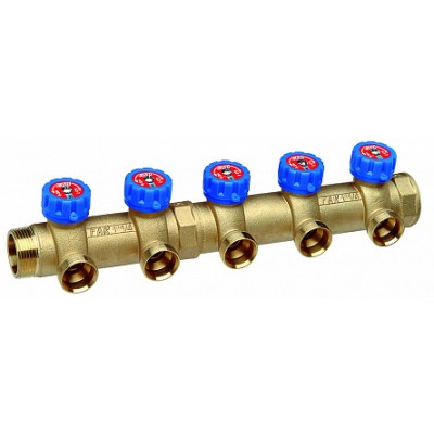 Регулирующий коллектор 1 1/4" (НР - ВР) c 4-мя отводами М33х1,5 Регулирующий коллектор 1 1/4" (НР - ВР) c 4-мя отводами М33х1,5