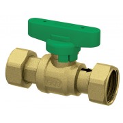 Кран шаров.1/2",лат. 3/4" накид.гайки (бабочка, зелен.)