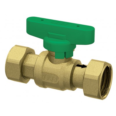 Кран шаров.1/2",лат. 3/4" накид.гайки (бабочка, зелен.) Кран шаров.1/2",лат. 3/4" накид.гайки (бабочка, зелен.)