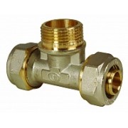 Тройник обжимной с переходом на наружную резьбу 16х3/4"х16 (Арт.:EU.MY6507 16x34x16)