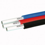 Труба HENCO STANDARD в cиней гофре, PEXc-AL-PEXc 26х3, бухта 25 метров