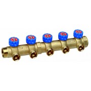 Регулирующий коллектор 1 1/4" (НР - ВР) c 3-мя отводами 1” (межосев. 70 мм)