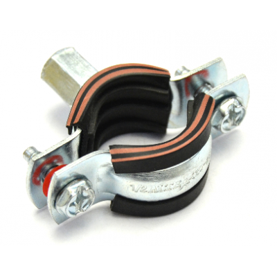 Хомут стальной с резиновой прокладкой Ду 20-25 (1/2") ALTEfix 1,5*20 M8/M10 Хомут стальной с резиновой прокладкой Ду 20-25 (1/2") ALTEfix 1,5*20 M8/M10