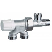 Регулир. узел нижн. подключения с реверсивной насад., к радиатору 1/2" (для 1-х систем)