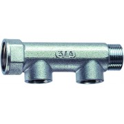 Коллектор 1 1/4" (ВР-НР) с 2 отв. 1/2" ВР (межосев. 50 мм)