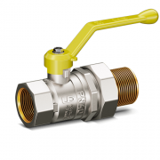 Кран шаровой латунный LD Pride 47.40.B-Н.Р.GAS для газа, вн./нар. резьба, ручка-рычаг, 1 1/2"