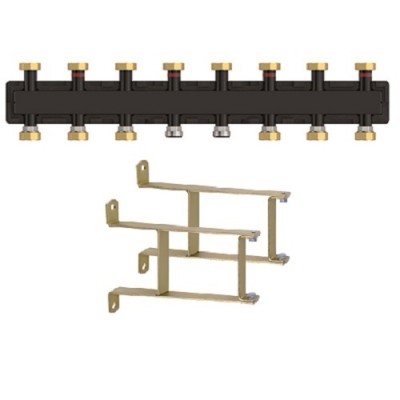 Коллектор до 7 отопительных контуров, кронштейн в КОМПЛЕКТЕ Коллектор до 7 отопительных контуров, кронштейн в КОМПЛЕКТЕ