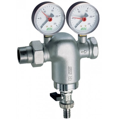 Фильтр 1 1/2 из DZR латуни, хром., с манометром Фильтр 1 1/2 из DZR латуни, хром., с манометром