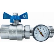 Кран шаровой прямой коллекторный с термометром EUROS 1 1/4" EU.ST6044060 114 (Арт.:EU.ST6044060 114)