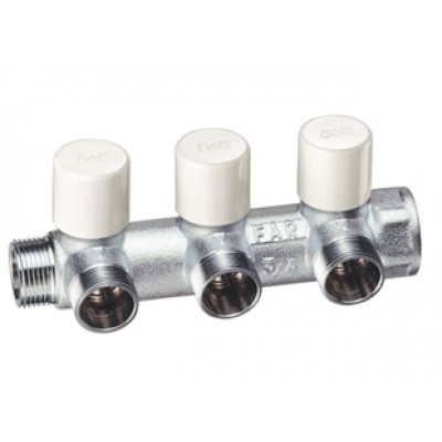 Балансировочный коллектор 3/4" (НР-ВР) с 3 отв. 1/2" EU, хром.(аналог FK 3870 3412) Балансировочный коллектор 3/4" (НР-ВР) с 3 отв. 1/2" EU, хром.(аналог FK 3870 3412)