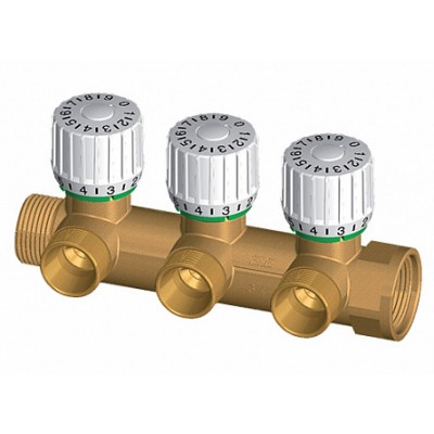 Коллектор балансировочный с преднастройкой, 3/4", отв. 3шт.М24х19 Коллектор балансировочный с преднастройкой, 3/4", отв. 3шт.М24х19