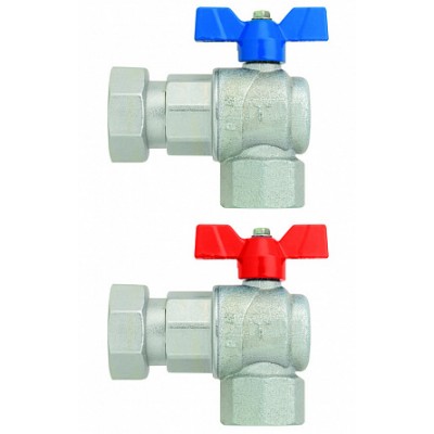 Кран шаров.EVOLUTION, угл., 3/4"х1"(В-нак.гайка), крас.бабочка Кран шаров.EVOLUTION, угл., 3/4"х1"(В-нак.гайка), крас.бабочка