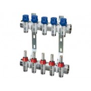 Терморег.и запор.коллек. 1" с расходом. 4 отв.М24х19