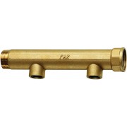 Коллектор 1 1/2" (ВР-НР) с 2 отв. 3/4" ВР(межосев. 100 мм)