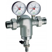 Фильтр 2" из DZR латуни, хром., с манометром