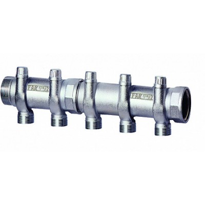 Запорный коллектор 1 1/2"(ВР-НР) с 2 отв. М33х1,5 для труб 20-26 мм Запорный коллектор 1 1/2"(ВР-НР) с 2 отв. М33х1,5 для труб 20-26 мм