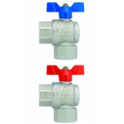 Кран шаров.EVOLUTION, угл., 3/4"ВВ, крас.бабочка