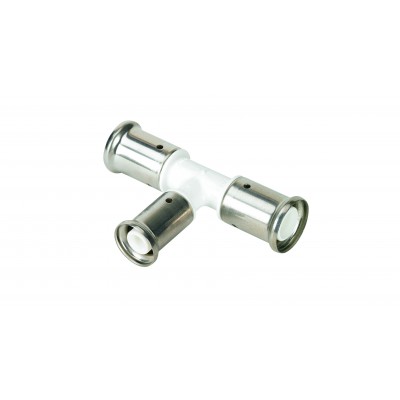 Тройник переходный уменьшенный в центре, ПВДФ пресс (белый), 20x16x20 Тройник переходный уменьшенный в центре, ПВДФ пресс (белый), 20x16x20