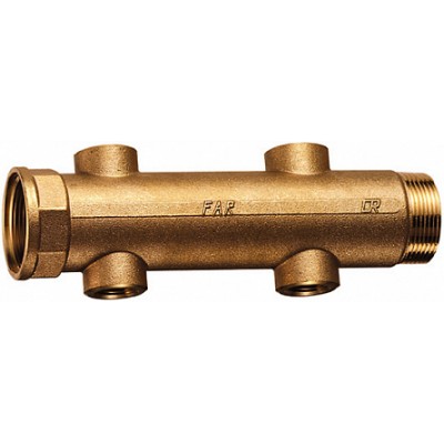 Коллектор 1 1/2"(ВР-НР) с 4 отв. 3/4" ВР(межосев. 100 мм) Коллектор 1 1/2"(ВР-НР) с 4 отв. 3/4" ВР(межосев. 100 мм)