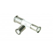 Тройник переходный уменьшенный с двух сторон, ПВДФ пресс (белый), 20x16x16