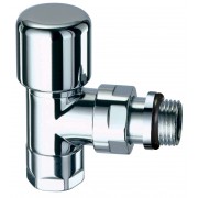 Вентиль термостат. угловой, TOP LINE, серебро, М24х19, 1/2"EPDM